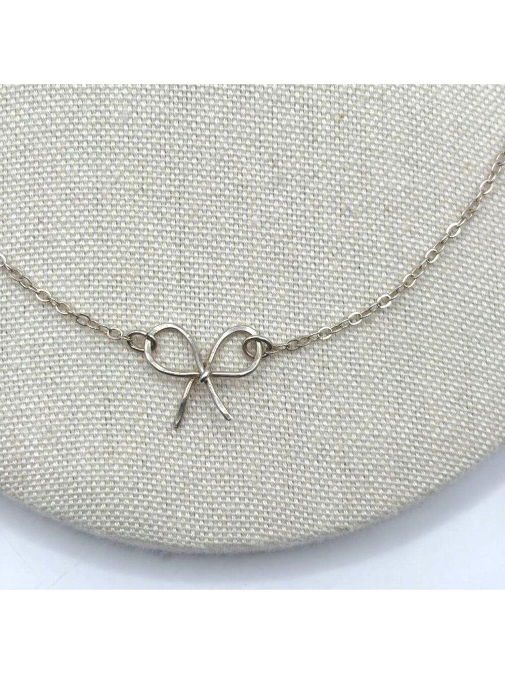 Sterling Silver Bow Necklace 925 Dainty Cable Chain